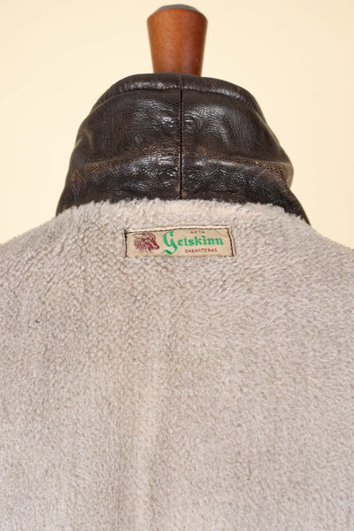 SWEDISH 1950S DARK BROWN GOATSKIN JACKET. SIZE CA EU 46