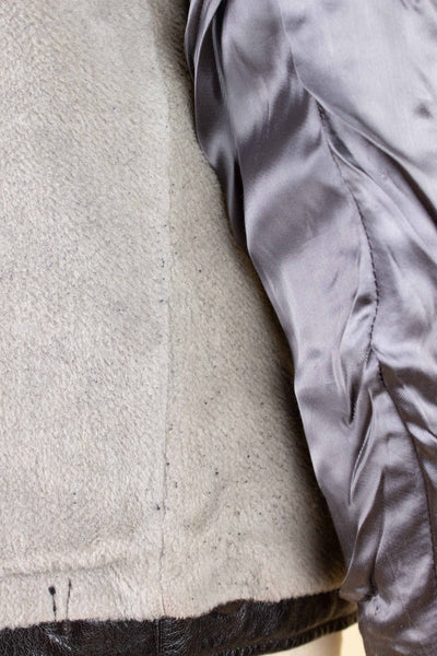 SWEDISH 1950S DARK BROWN GOATSKIN JACKET. SIZE CA EU 46