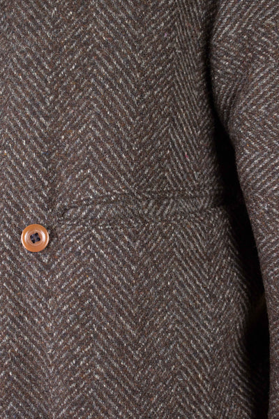 SWEDISH 1930S BROWN DOUBLE BREASTED NAPPA GOATSKIN JACKET. SIZE CA EU 48