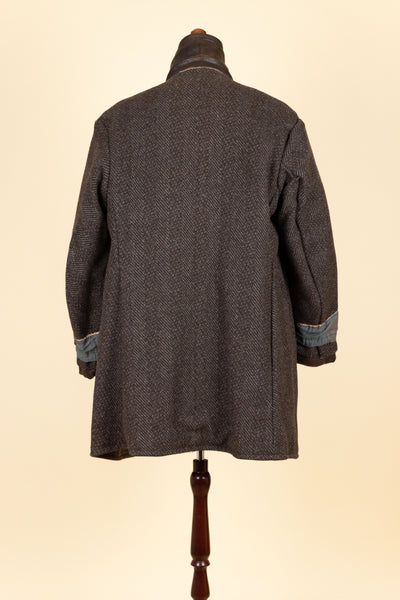 SWEDISH 1930S BROWN DOUBLE BREASTED NAPPA GOATSKIN JACKET. SIZE CA EU 48