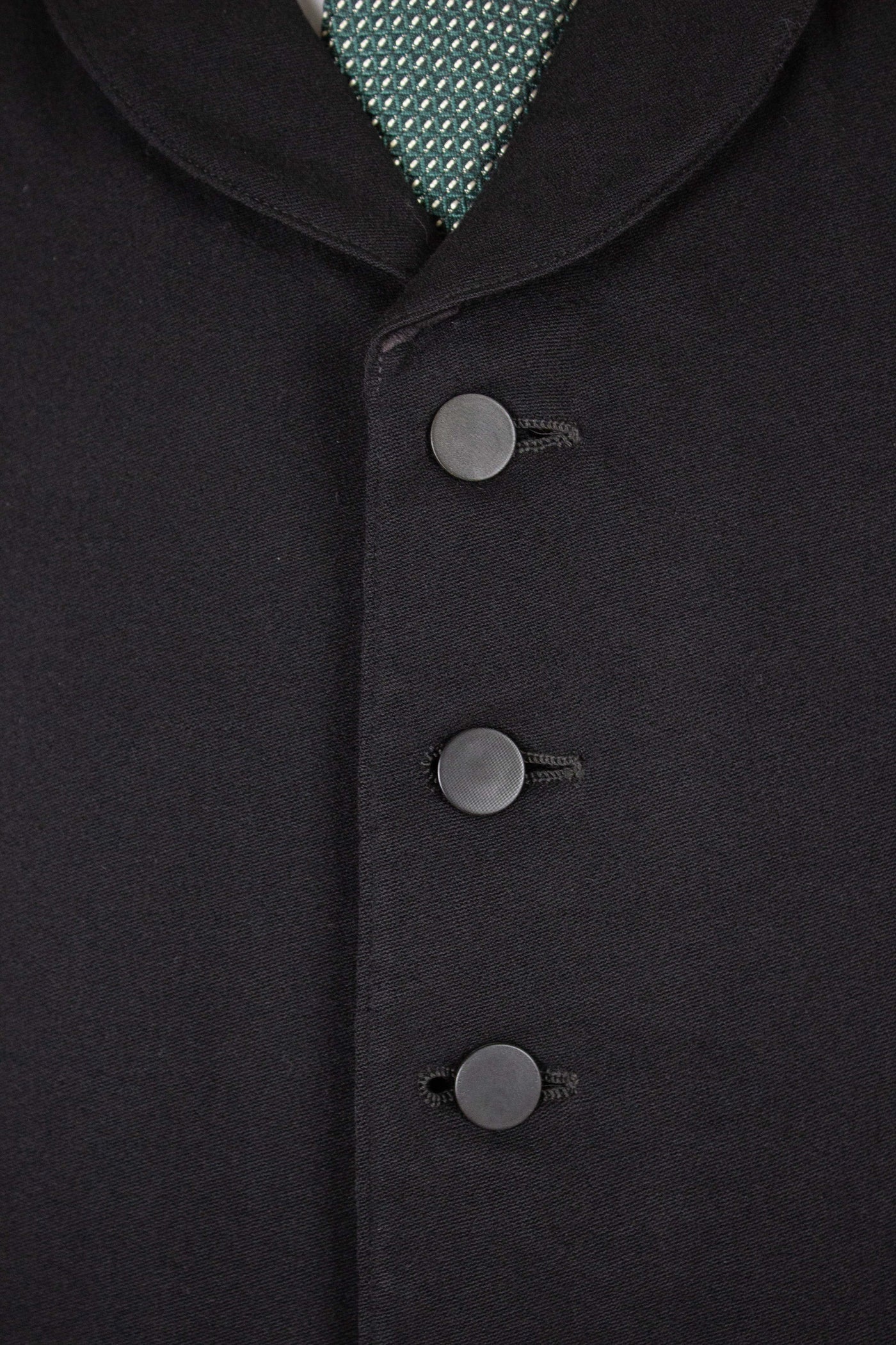 SWEDISH 1890S/1900S BLACK SHAWL LAPEL SINGLE BREASTED WAISTCOAT. SIZE CA EU 54-56