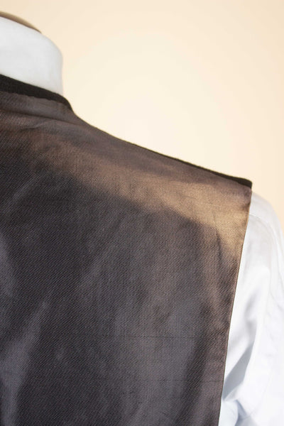 SWEDISH 1910S/1920S BLACK SINGLE BREASTED WAISTCOAT. SIZE CA EU 48-50