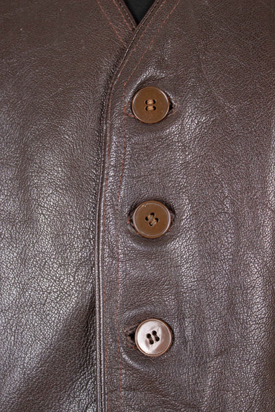 SWEDISH 1940S/1950S BROWN GOATSKIN WAISTCOAT. SIZE CA EU 52