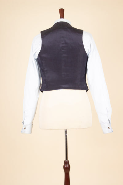 SWEDISH 1940S/1950S DARK BLUE SINGLE BREASTED WAISTCOAT. SIZE CA EU 44-46