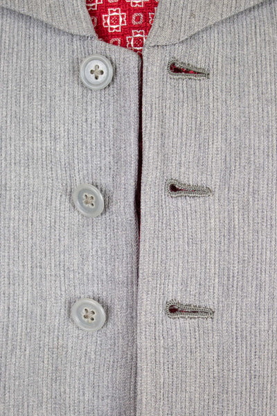 BESPOKE GREY LAPEL SINGLE BREASTED WAISTCOAT. SIZE CA EU 52-54