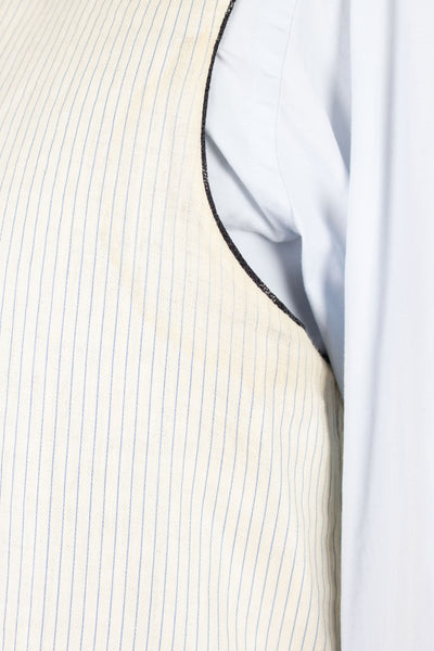 SWEDISH 1890S/1900S BLACK AND WHITE PATTERNED SINGLE BREASTED WAISTCOAT. SIZE CA EU 52