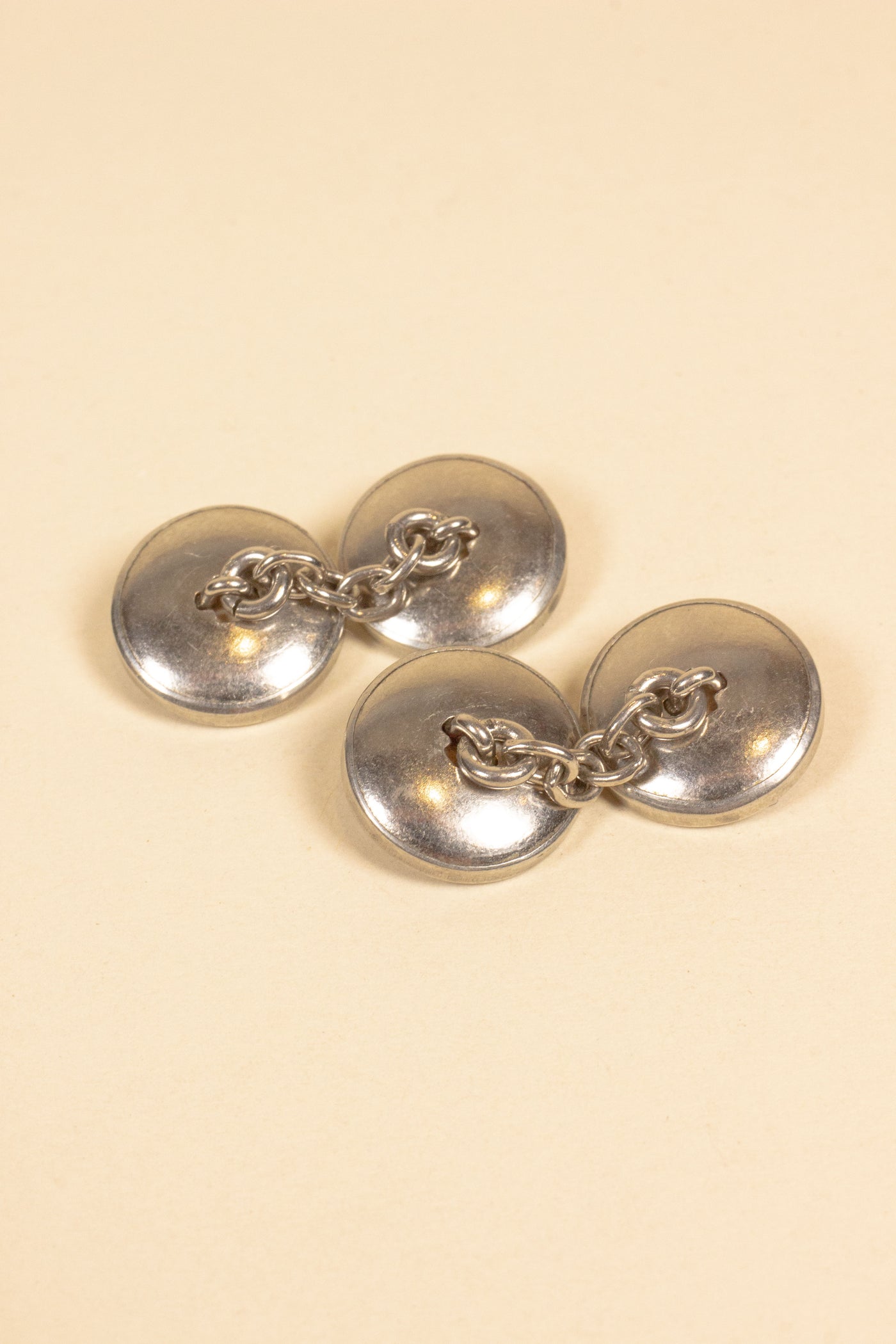 SWEDISH 1920S/1930S DOUBLE-SIDED ROUND MOTHER-OF-PEARL CUFFLINKS