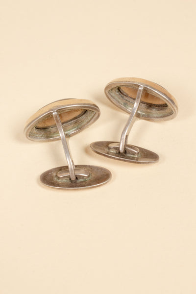 1940/1950'S GILDED SILVER CUFFLINKS WITH STONES