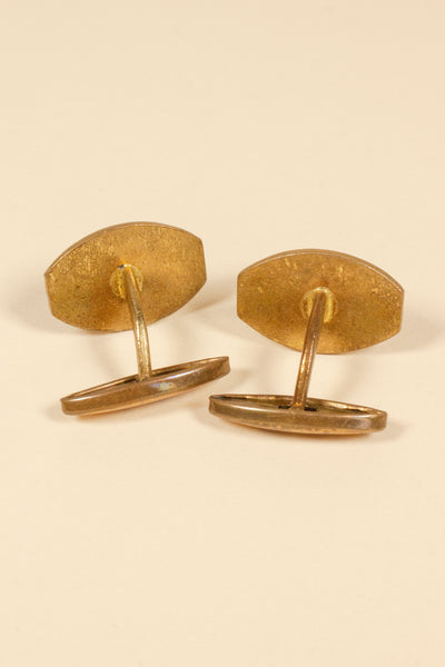 SWEDISH 1930S BRASS CUFFLINKS WITh BLACK AND LIGHT BLUE FACE