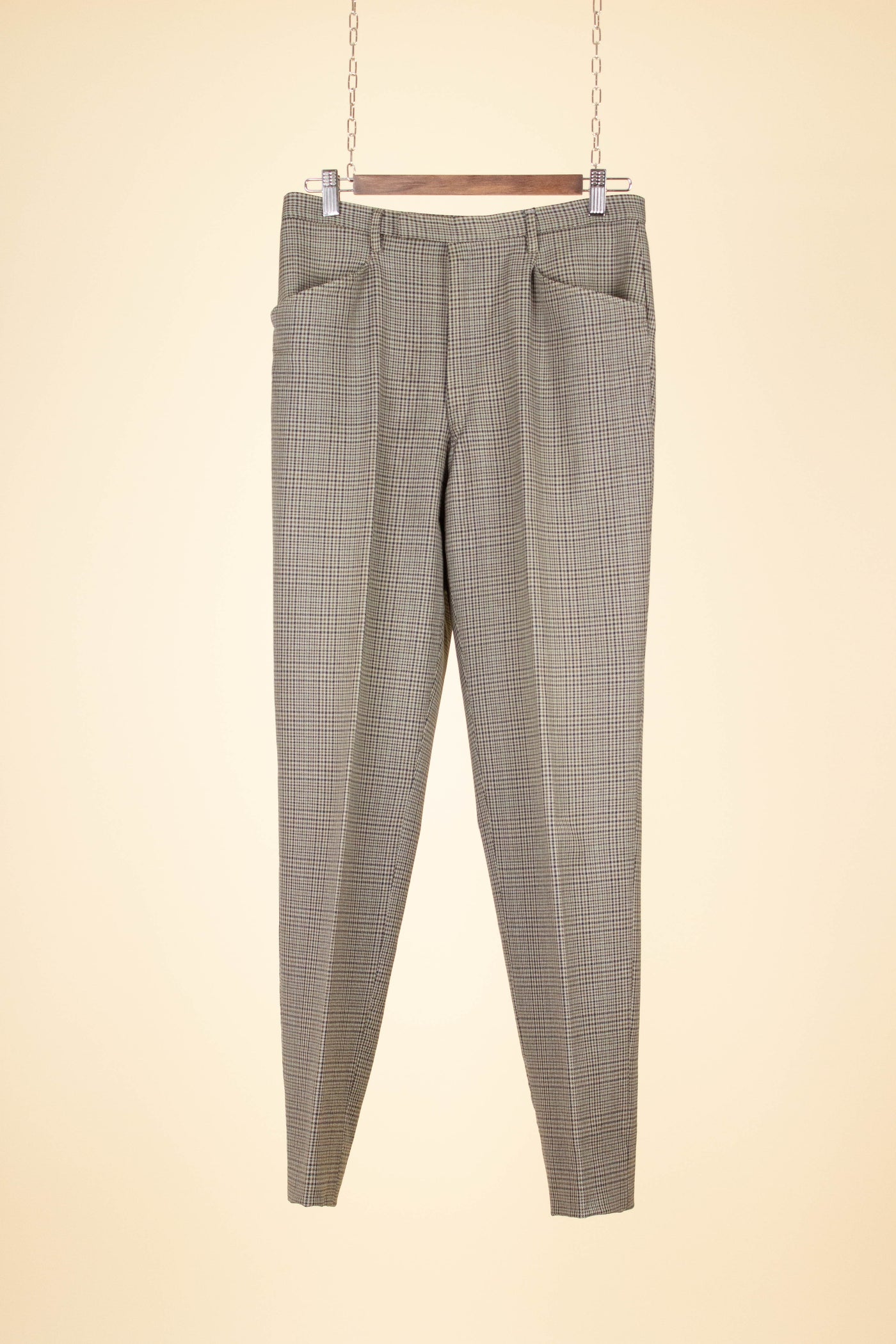 SWEDISH 1960S BROWN CHECKERED TWO PIECE SUIT BY WIDENGRENS. SIZE CA EU 46