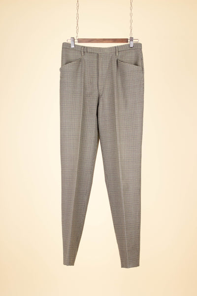 SWEDISH 1960S BROWN CHECKERED TWO PIECE SUIT BY WIDENGRENS. SIZE CA EU 46