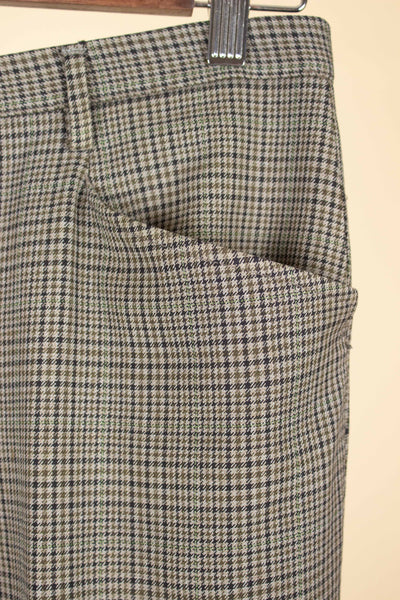 SWEDISH 1960S BROWN CHECKERED TWO PIECE SUIT BY WIDENGRENS. SIZE CA EU 46