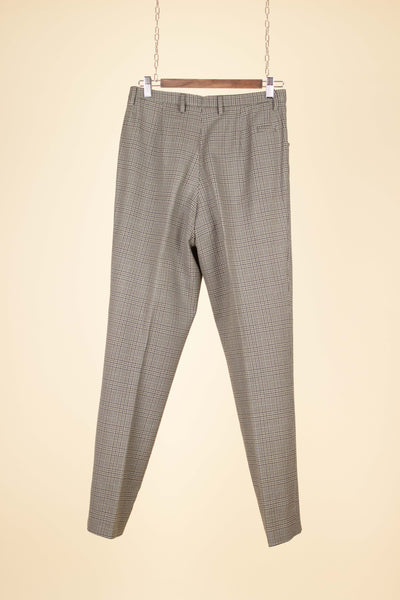 SWEDISH 1960S BROWN CHECKERED TWO PIECE SUIT BY WIDENGRENS. SIZE CA EU 46