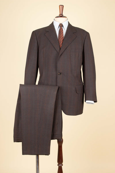 SWEDISH 1960S BROWN SINGLE BREASTED TWO TPIECE SUIT BY RYTTERKVIST. SIZE CA EU 50