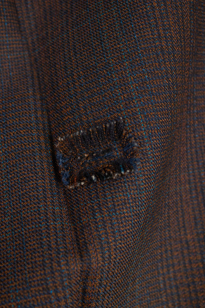SWEDISH 1960S BROWN SINGLE BREASTED TWO TPIECE SUIT BY RYTTERKVIST. SIZE CA EU 50