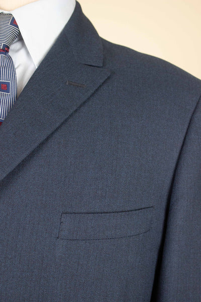 SWEDISH 1950S/1960s BLUE GREY TWO PIECE SINGLE BREASTED SUIT BY WIDENGRENS. SIZE CA EU 50