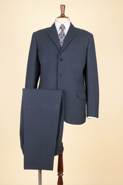SWEDISH 1950S/1960s BLUE GREY TWO PIECE SINGLE BREASTED SUIT BY WIDENGRENS. SIZE CA EU 50