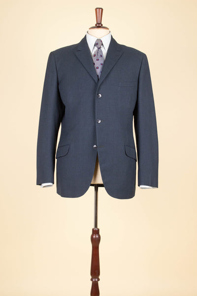 SWEDISH 1950S/1960s BLUE GREY TWO PIECE SINGLE BREASTED SUIT BY WIDENGRENS. SIZE CA EU 50