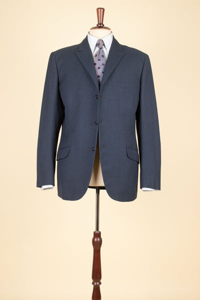 SWEDISH 1950S/1960s BLUE GREY TWO PIECE SINGLE BREASTED SUIT BY WIDENGRENS. SIZE CA EU 50