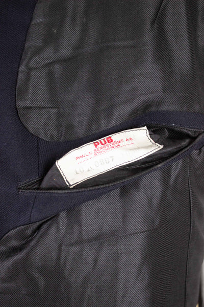 SWEDISH 1930S DARK BLUE DOUBLE BREASTED THREE PIECE SUIT BY PUB. SIZE CA EU 48