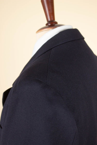SWEDISH 1930S DARK BLUE DOUBLE BREASTED THREE PIECE SUIT BY PUB. SIZE CA EU 48