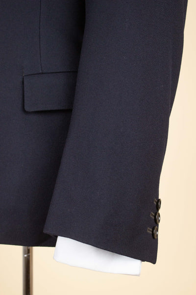 SWEDISH 1930S DARK BLUE DOUBLE BREASTED THREE PIECE SUIT BY PUB. SIZE CA EU 48