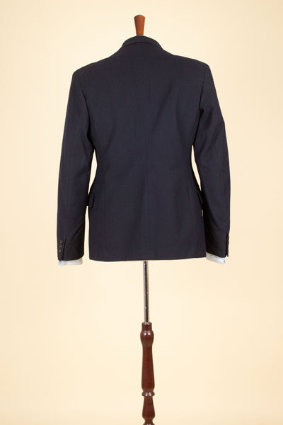 SWEDISH 1930S DARK BLUE DOUBLE BREASTED THREE PIECE SUIT BY PUB. SIZE CA EU 48