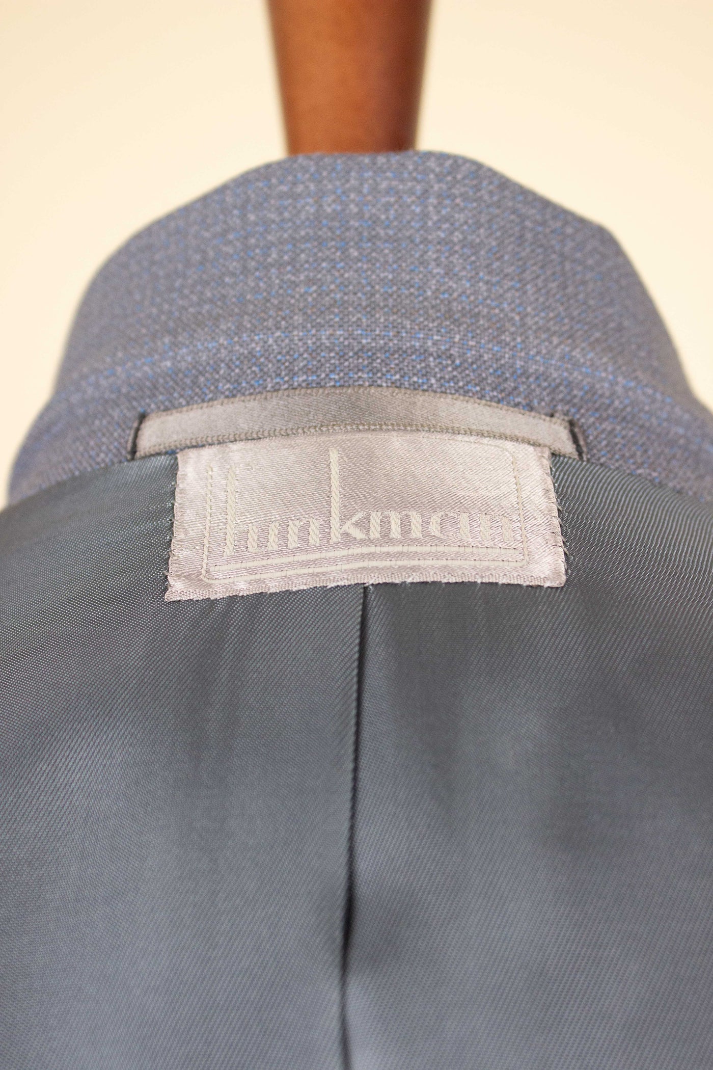 SWEDISH 1940S/1950S GREY TWO PIECE DEADSTOCK SUIT BY FUNKMAN. SIZE CA EU 50