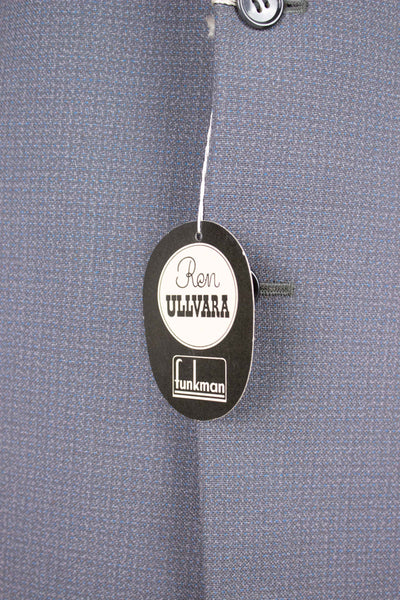 SWEDISH 1940S/1950S GREY TWO PIECE DEADSTOCK SUIT BY FUNKMAN. SIZE CA EU 50