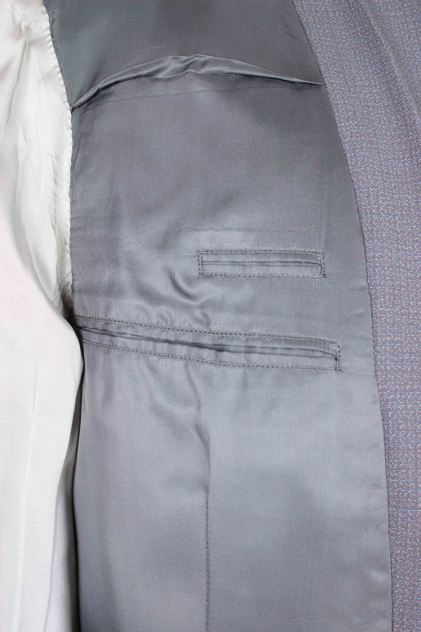 SWEDISH 1940S/1950S GREY TWO PIECE DEADSTOCK SUIT BY FUNKMAN. SIZE CA EU 50