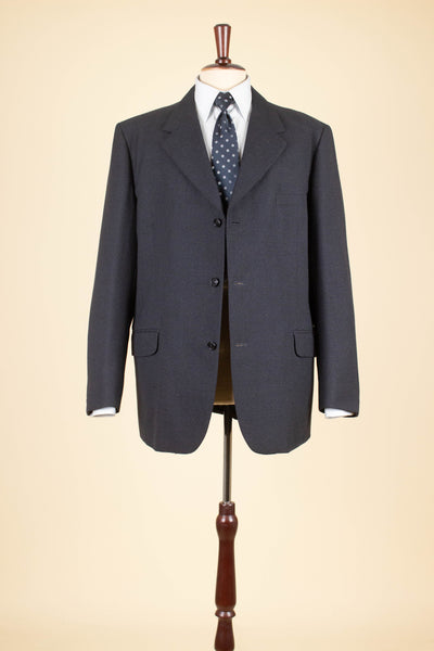 1960S SWEDISH DARK GREY SINGLE BREASTED TWO PIECE SUIT BY G. THULIN. SIZE CA EU 56