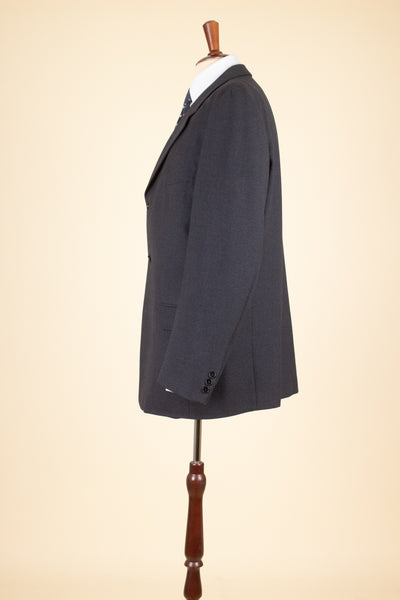 1960S SWEDISH DARK GREY SINGLE BREASTED TWO PIECE SUIT BY G. THULIN. SIZE CA EU 56