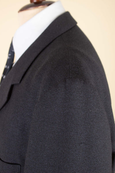 1960S SWEDISH DARK GREY SINGLE BREASTED TWO PIECE SUIT BY G. THULIN. SIZE CA EU 56