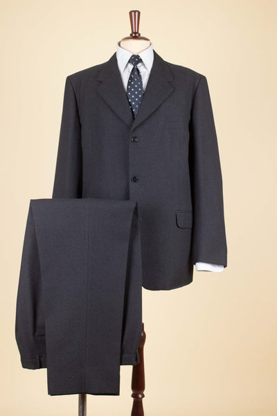 1960S SWEDISH DARK GREY SINGLE BREASTED TWO PIECE SUIT BY G. THULIN. SIZE CA EU 56