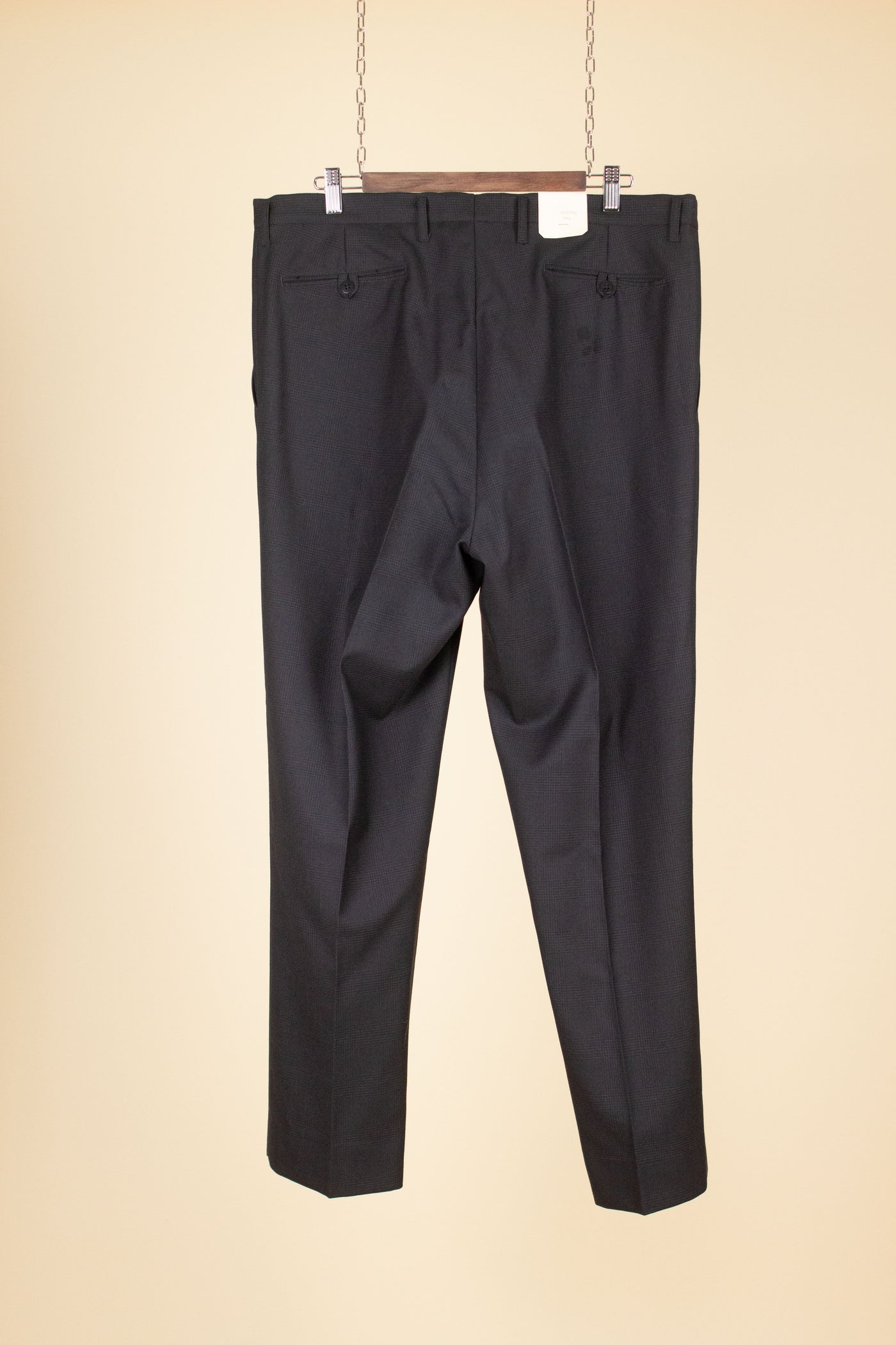 SWEDISH 1960S DARK GREY TWO PIECE SINGLE BREASTED DEADSTOCK SUIT BY UNKNOWN MAKER. SIZE CA EU 48