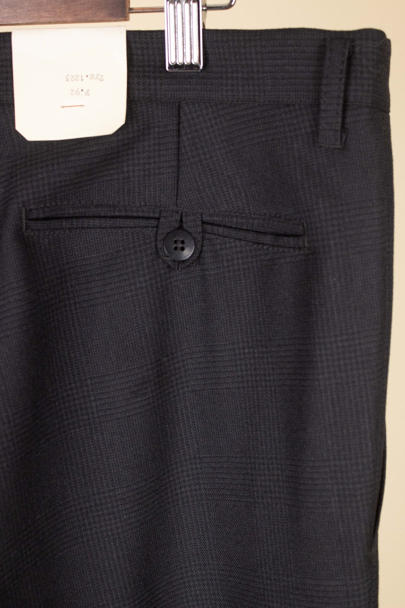 SWEDISH 1960S DARK GREY TWO PIECE SINGLE BREASTED DEADSTOCK SUIT BY UNKNOWN MAKER. SIZE CA EU 48