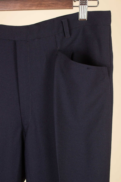 SWEDISH 1960S DARK BLUE DEADSTOCK DOUBLE BREASTED SUIT BY FUNK. SIZE CA EU 48
