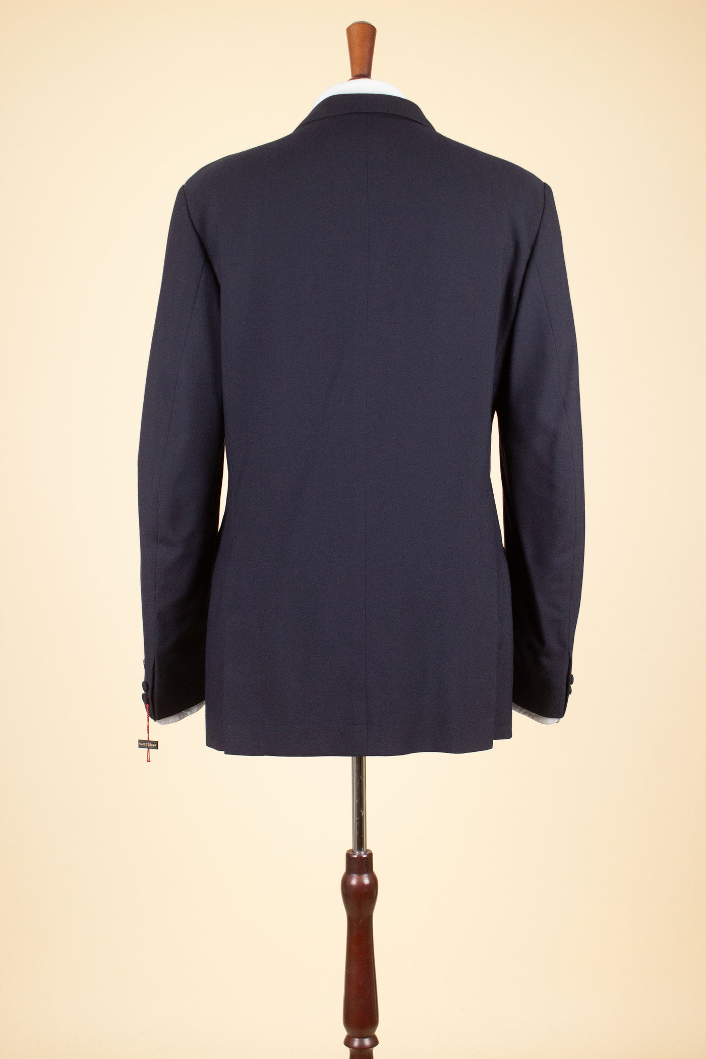 SWEDISH 1960S DARK BLUE DEADSTOCK DOUBLE BREASTED SUIT BY FUNK. SIZE CA EU 48