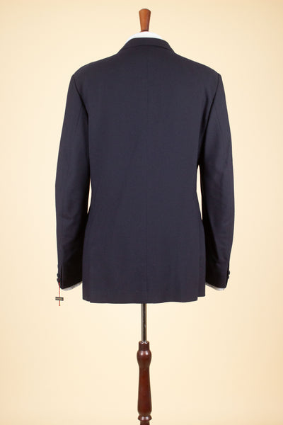 SWEDISH 1960S DARK BLUE DEADSTOCK DOUBLE BREASTED SUIT BY FUNK. SIZE CA EU 48