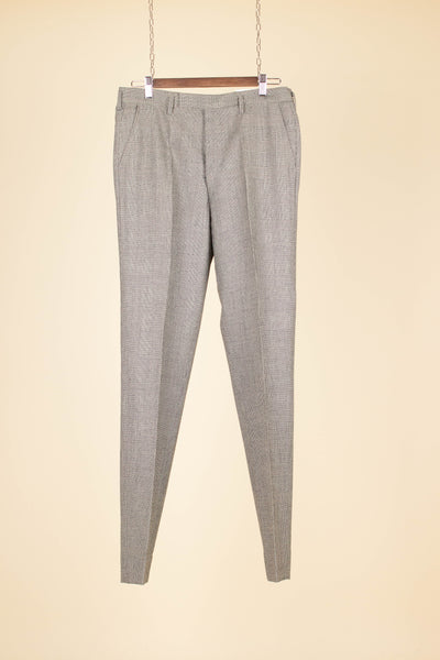 SWEDISH 1960S GREY TWO PIECE PRINCE OF WALES DEADSTOCK SUIT BY PINGVIN. SIZE CA EU 48