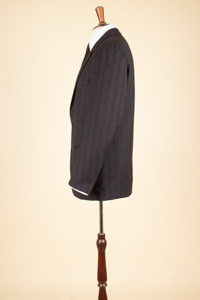 SWEDISH 1950S TWO PIECE BROWN SINGLE BREASTED SUIT BY HOLLYWOOD. SIZE CA EU 48