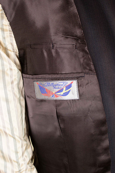 SWEDISH 1950S TWO PIECE BROWN SINGLE BREASTED SUIT BY HOLLYWOOD. SIZE CA EU 48