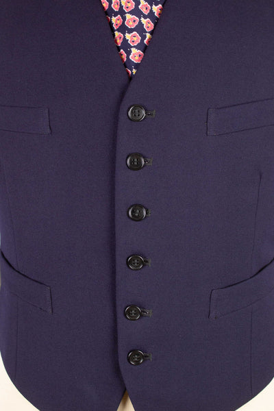 SWEDISH 1940S DARK BLUE DOUBLE BREASTED THREE PIECE SUIT BY VIKING. SIZE CA EU 50