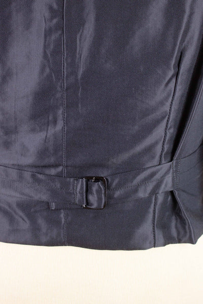 SWEDISH 1940S DARK BLUE DOUBLE BREASTED THREE PIECE SUIT BY VIKING. SIZE CA EU 50