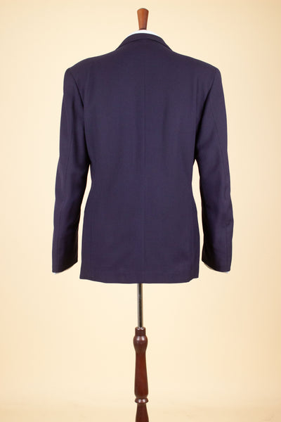 SWEDISH 1940S DARK BLUE DOUBLE BREASTED THREE PIECE SUIT BY VIKING. SIZE CA EU 50