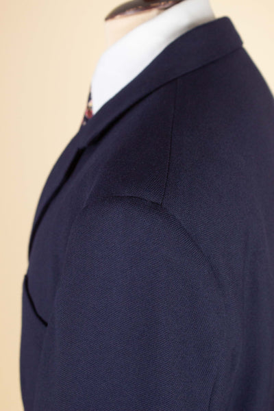 SWEDISH 1950S BLUE TWO PIECE SINGLE BREASTED SUIT. SIZE CA EU 50