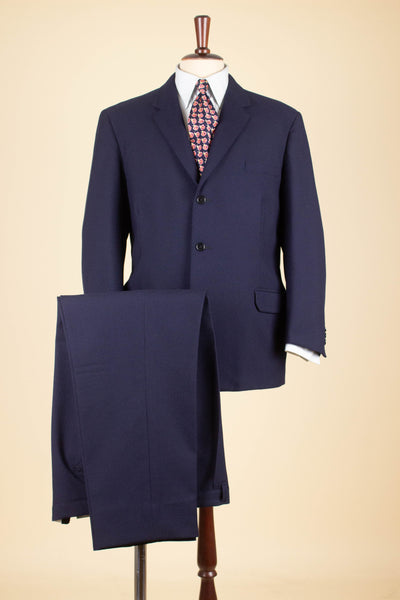 SWEDISH 1950S BLUE TWO PIECE SINGLE BREASTED SUIT. SIZE CA EU 50