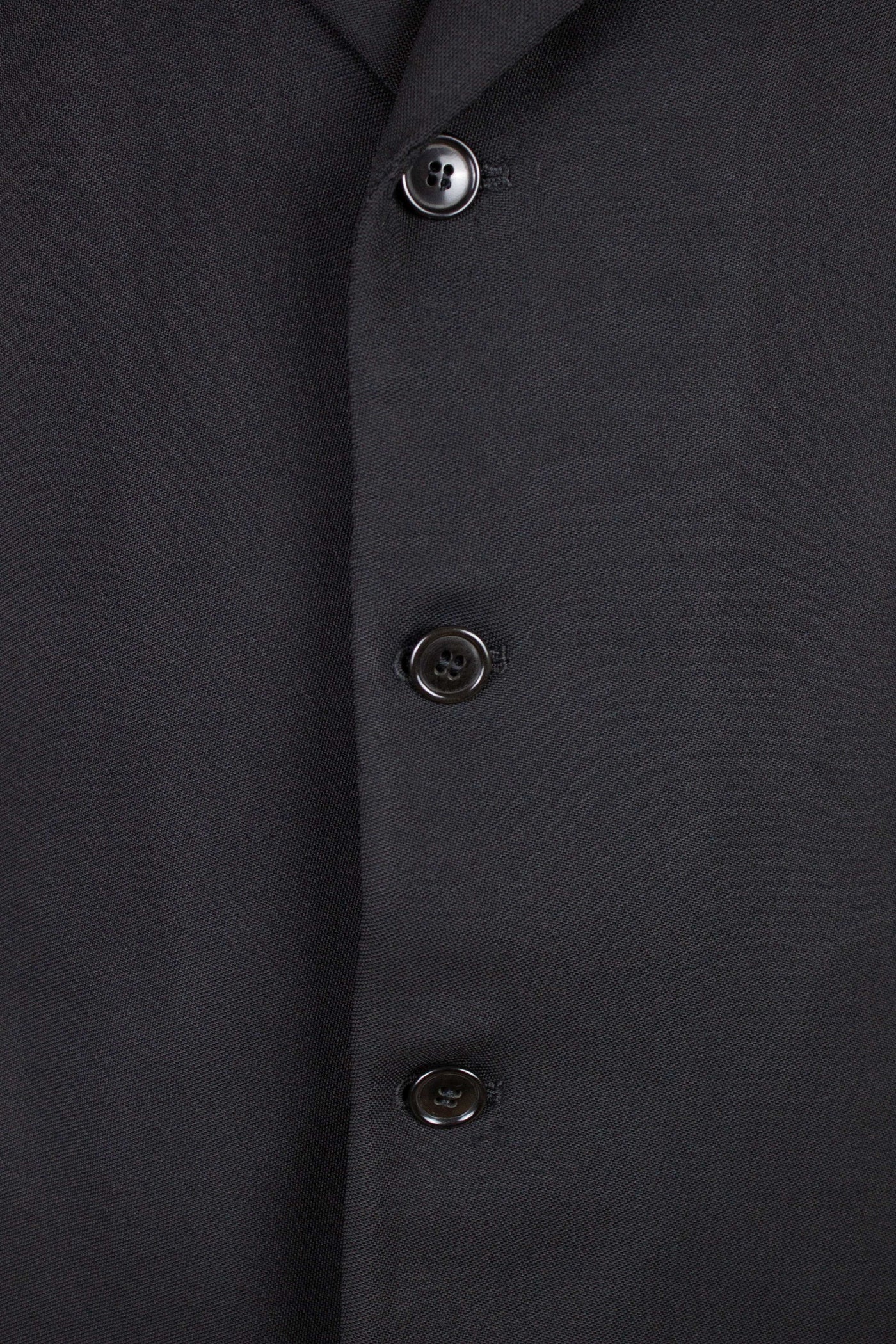 SWEDISH 1950S BLACK TWO PIECE SINGLE BREASTED SUIT, MAKER UNKNOWN. SIZE CA EU 56