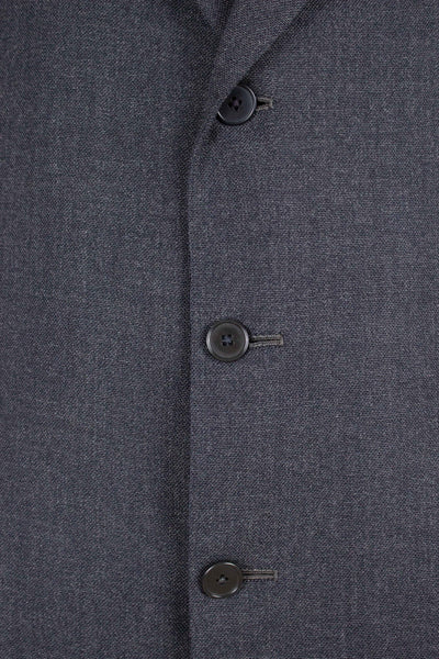 BRITISH 1961 DARK GREY TWO PIECE SINGLE BREASTED SUIT BY ANDERSON & SHEPPARD. SIZE CA EU 48