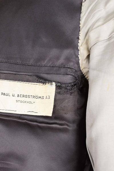 SWEDISH 1960 BESPOKE GREY TWO PIECE SUIT BY PAUL U BERGSTRÖM. SIZE CA EU 46